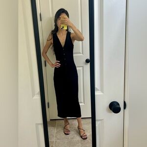 Aritzia Babaton button dress in black. XS.